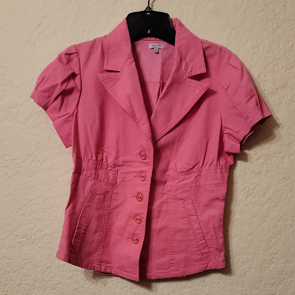 Sashimi Women's Coral Short Sleeve Jacket Sz M